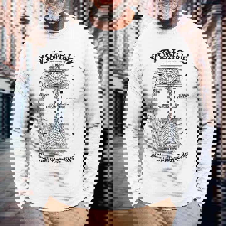 ワームホール アインシュタイン-ローゼンブリッジ ブラックホール ハイパースペース物理学 長袖Tシャツ 高齢者への贈り物