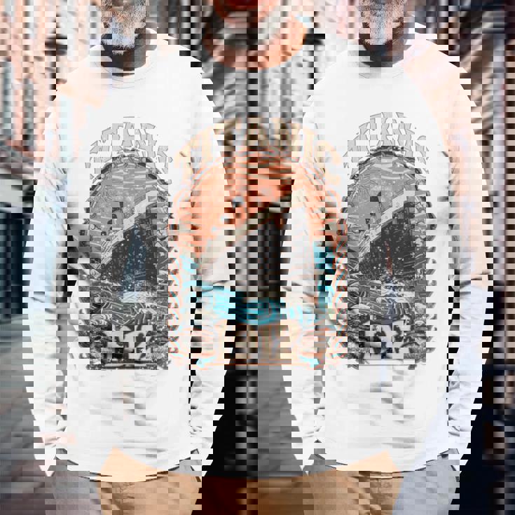 ヴィンテージ 1912年4月 Rms タイタニック アンティーク調クルーズデザイン 長袖Tシャツ 高齢者への贈り物