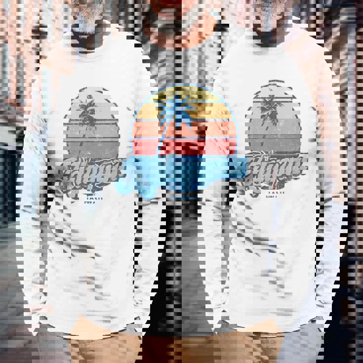 ヴィンテージ カラパナ ハワイ Hi クラシック 70年代 レトロ サーファー 長袖Tシャツ 高齢者への贈り物