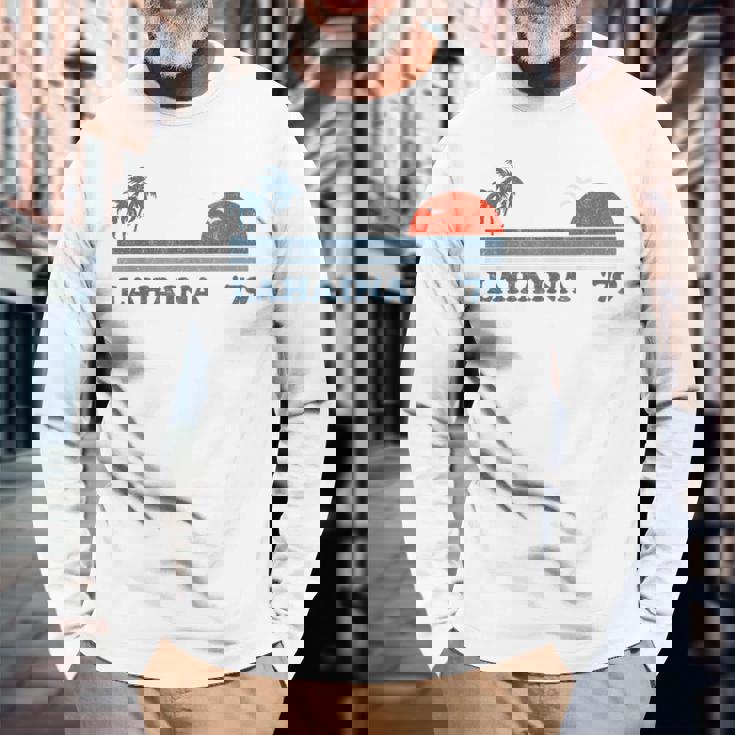 ヴィンテージ ラハイナ マウイ ハワイ ビーチ レトロ ハワイアン 70年代ギフト 長袖Tシャツ 高齢者への贈り物