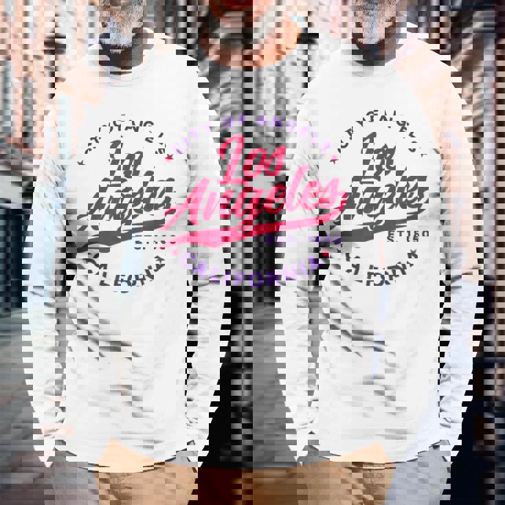 ヴィンテージ ロサンゼルス エンゼルス カリフォルニア レッドテキスト 長袖Tシャツ 高齢者への贈り物