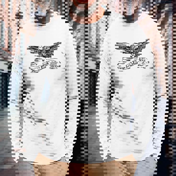 ヴィンテージアメリカンイーグル「E Pluribus Unum」 長袖Tシャツ 高齢者への贈り物