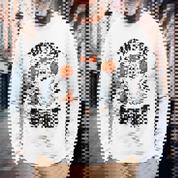 不気味なチアリーダー ゴースト ハロウィンコスチューム チアママスピリット。 長袖Tシャツ 高齢者への贈り物