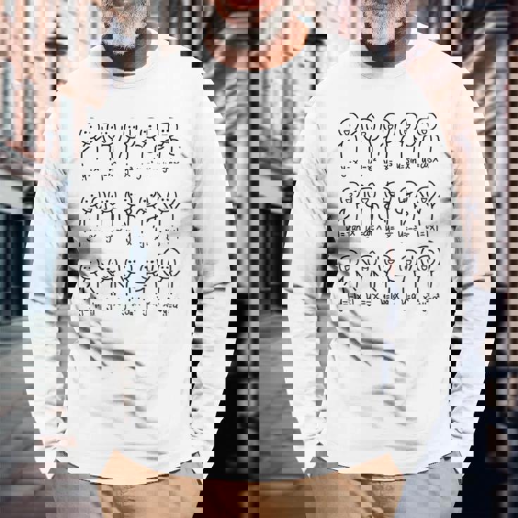 代数ダンス 面白い関数 グラフ 図表 数学方程式 長袖Tシャツ 高齢者への贈り物