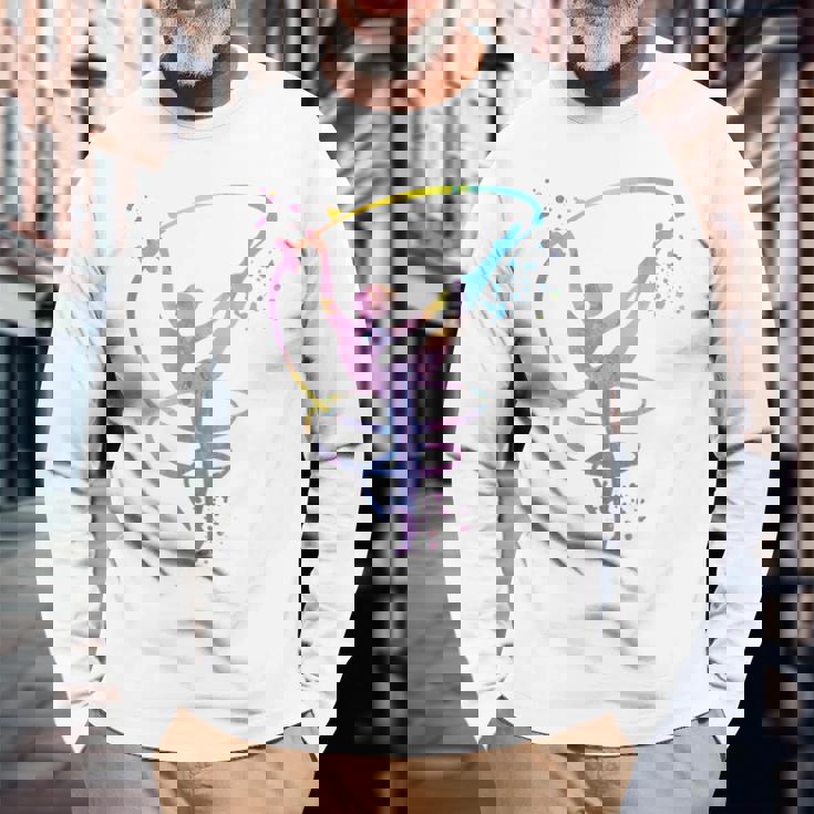 体操選手とバンドガールズ キッズ 新体操 長袖Tシャツ 高齢者への贈り物