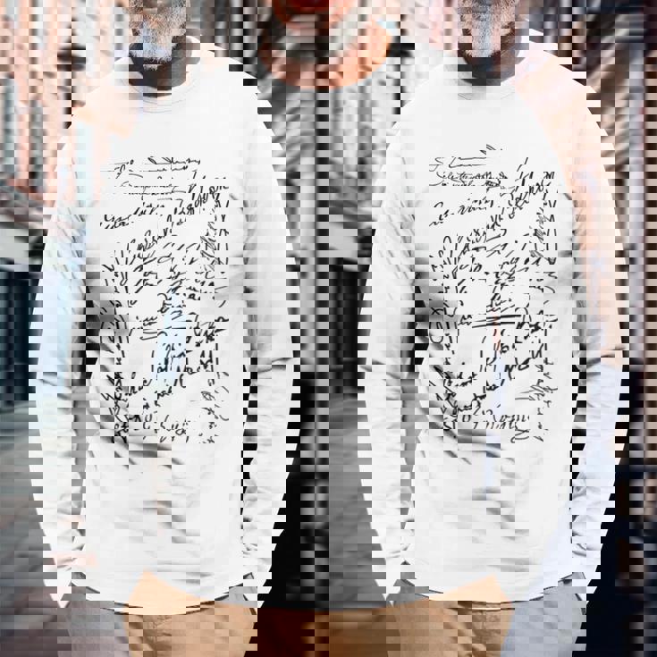 作曲家シグネチャー バッハベートーヴェン・マーラー モーツァルト・ロッシーニ 長袖Tシャツ 高齢者への贈り物