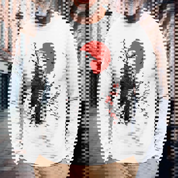 侍戦士 鳥 日本 アニメ グラフィックデザイン 長袖Tシャツ 高齢者への贈り物