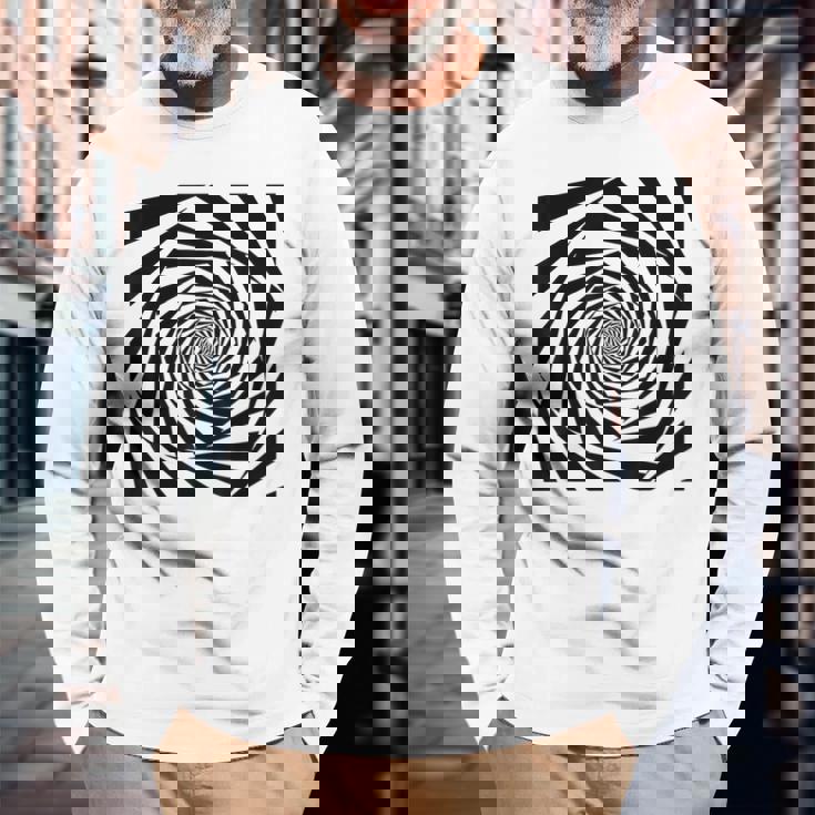 催眠術師 ヒプノシス グラフィック 目の錯覚 トリッピー スパイラル 幾何学模様 長袖Tシャツ 高齢者への贈り物