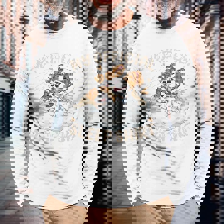 公式スリープシャツ、ジャックラッセルテリアと子犬 長袖tシャツ 長袖Tシャツ 高齢者への贈り物