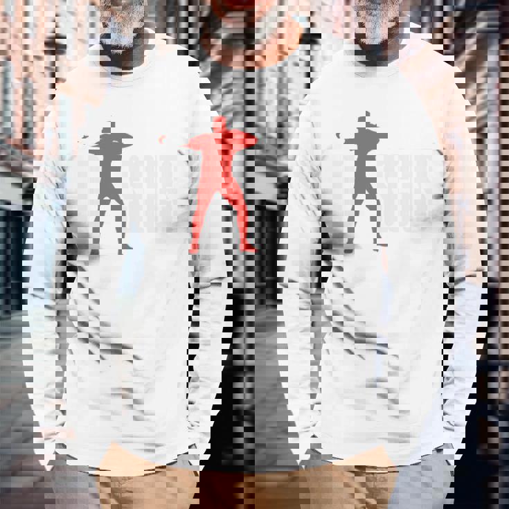 円盤 面白い 円盤投げ 長袖tシャツ 長袖Tシャツ 高齢者への贈り物