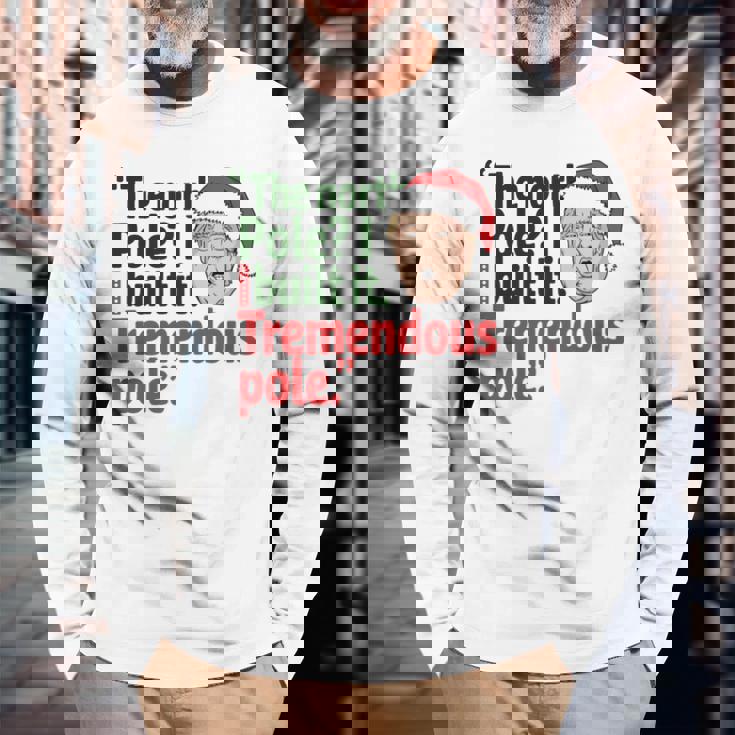 北極I Build It Tremendous Pole 面白い トランプ クリスマス 長袖tシャツ 長袖Tシャツ 高齢者への贈り物