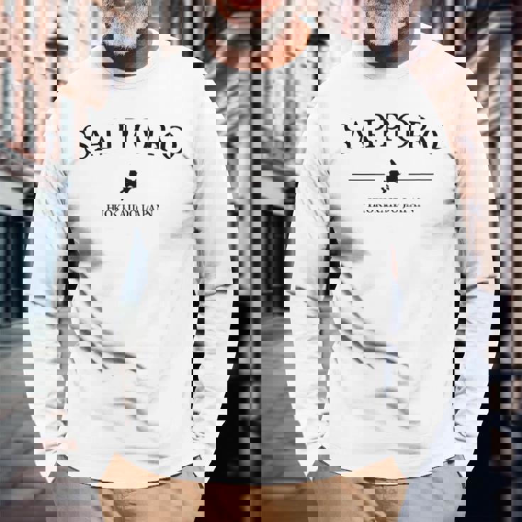 北海道 札幌 ジャパン おしゃれ クール ロゴ 長袖Tシャツ 高齢者への贈り物