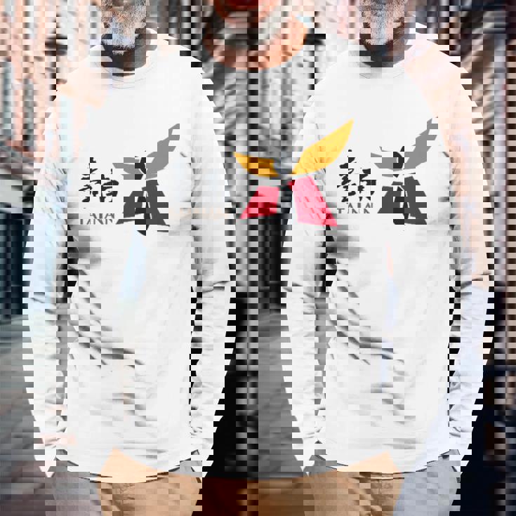 台南台湾旗シンボル 長袖Tシャツ 高齢者への贈り物