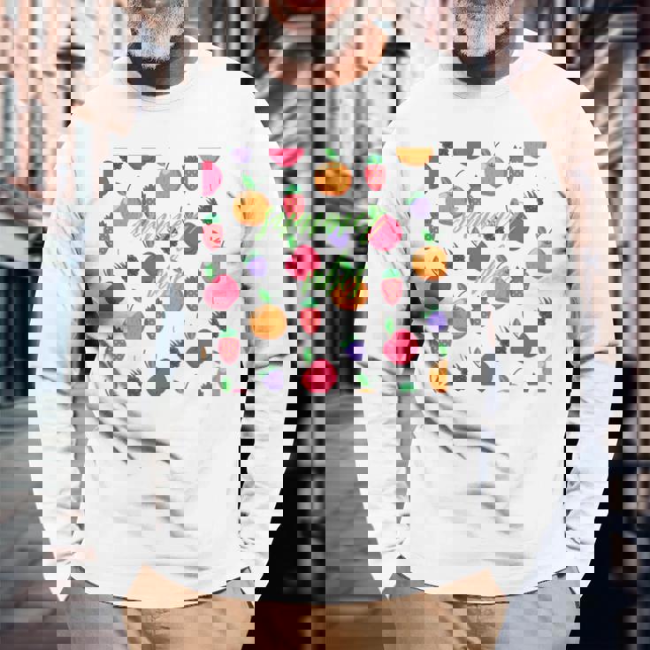 夏の雰囲気、フルーツ好き、夏のフルーツ、シトラスディライト 長袖tシャツ 長袖Tシャツ 高齢者への贈り物