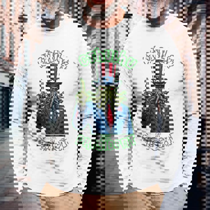 大統領のためのクトゥルフ 長袖tシャツ 長袖Tシャツ 高齢者への贈り物