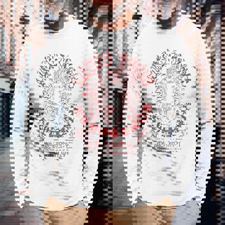 寅年 中華 テイクアウト 料理 アジアン タトゥー レトロ ラーメン 長袖Tシャツ 高齢者への贈り物