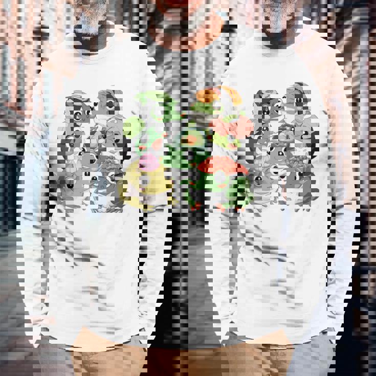 寿司 アニメ カエル 寿司好き 長袖tシャツ 長袖Tシャツ 高齢者への贈り物