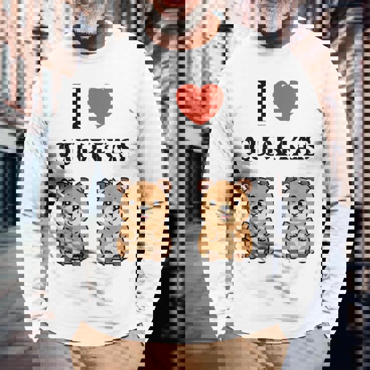 小さな赤ちゃんクオッカのユーモア動物は大好きです私はクオッカが大好きです 長袖Tシャツ 高齢者への贈り物