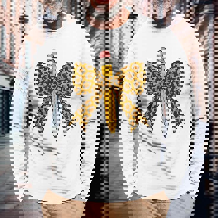 弓鉛筆 ヒョウ柄 初日 新学期 長袖tシャツ 長袖Tシャツ 高齢者への贈り物