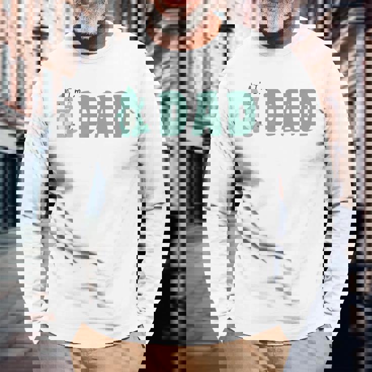 恐竜 かわいい 恐竜好き 家族 お揃い 親子ペア 親子コーデ 家族写真 お父さん 父 パパ I'm Dad 長袖Tシャツ 高齢者への贈り物