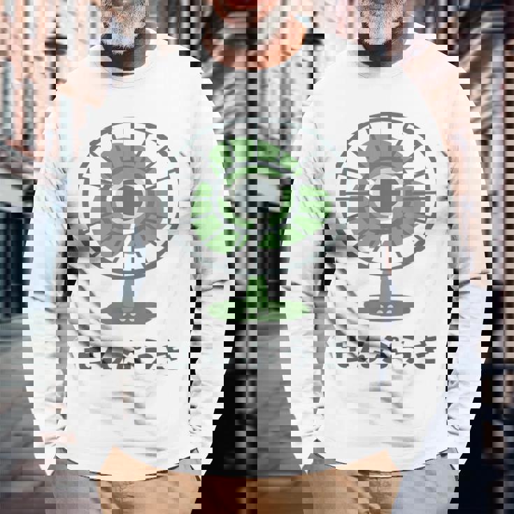 扇風機 昭和レトロ扇風機 昭和家電 昭和風 イラスト シンプル おもしろい かわいい 長袖Tシャツ 高齢者への贈り物