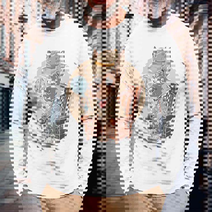 探偵犬 長袖Tシャツ 高齢者への贈り物