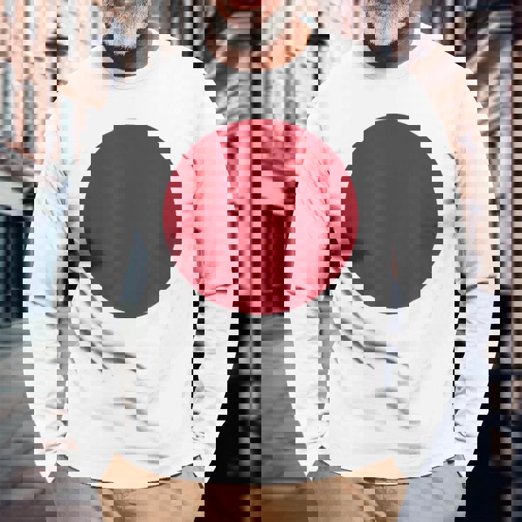 日の丸 日本の国旗 日章旗 日本国 にほん にっぽん かっこいい 長袖Tシャツ 高齢者への贈り物