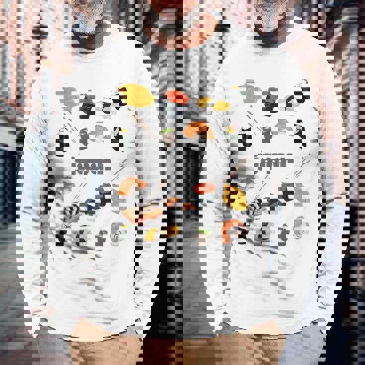 日本 寿司 お土産 長袖Tシャツ 高齢者への贈り物