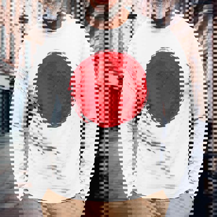 日本国旗 昇る太陽 日照 日の丸 長袖Tシャツ 高齢者への贈り物