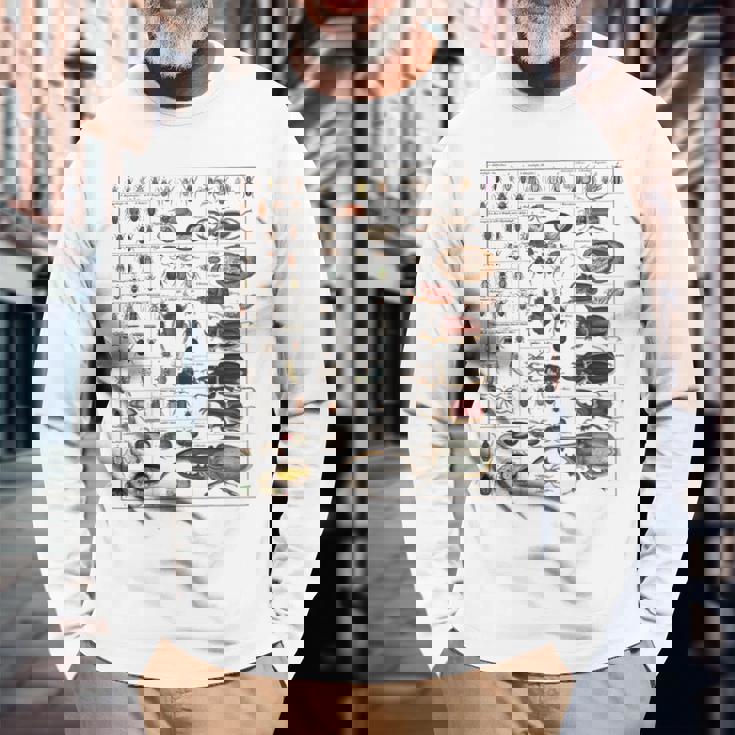 昆虫の種類 ビンテージバグ同定科学 長袖Tシャツ 高齢者への贈り物