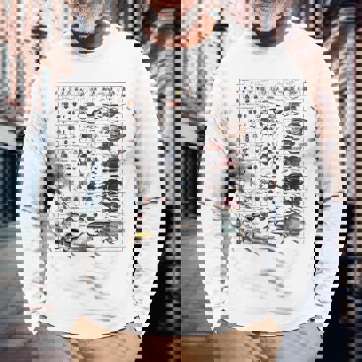 昆虫コレクション種ヴィンテージバグチャート昆虫学 長袖Tシャツ 高齢者への贈り物