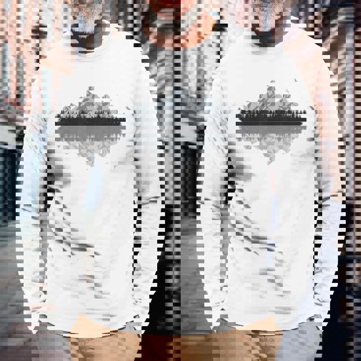 森 山 反射 野生動物 自然 ハイキング ハイカー 長袖Tシャツ 高齢者への贈り物