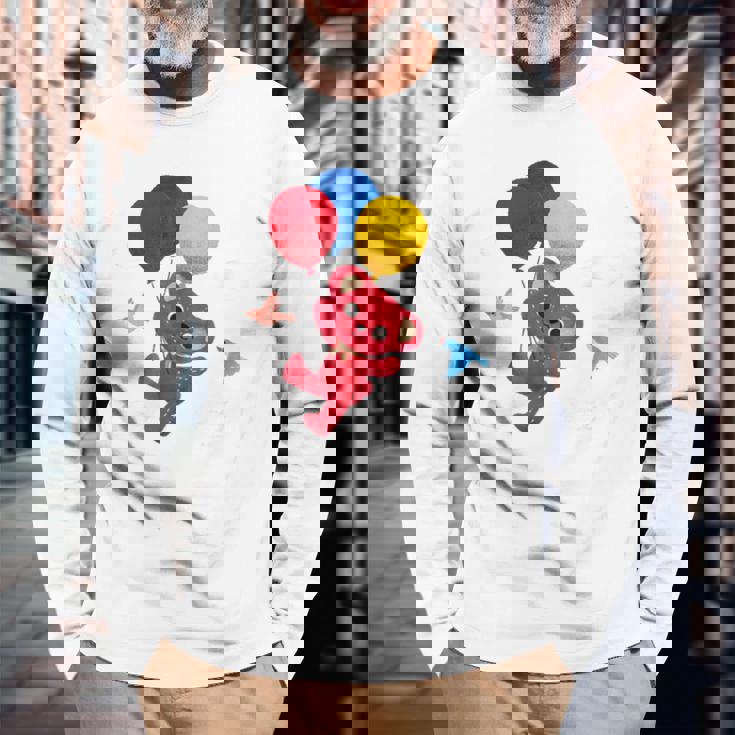 森のぬいぐるみラズ ぷかぷか風船 長袖Tシャツ 高齢者への贈り物