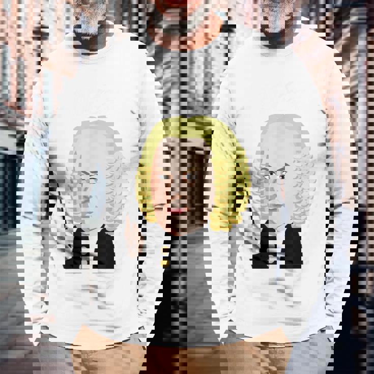 楽しい音楽コンダクターシャツ クールバッハ クラシカル音楽作曲家 長袖Tシャツ 高齢者への贈り物