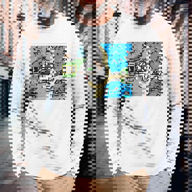 江ノ島・鎌倉の思い出 2025年リニューアルバージョン 長袖Tシャツ 高齢者への贈り物