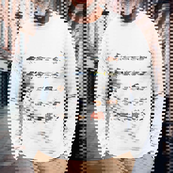 海鮮 ネタ 面白いtシャツ おもしろ 食べ物 文字入り メンズ 面白い 服 オリジナル グッズ 文字tシャツ プレゼント 長袖tシャツ 長袖Tシャツ 高齢者への贈り物