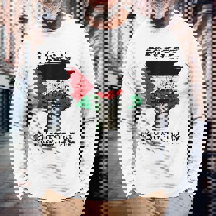 無料のパレスチナ服 長袖Tシャツ 高齢者への贈り物