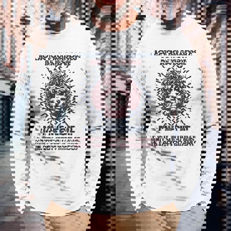 犬のお父さんはすごい-ブリード・ラゴット・ロマニョーロ・ドッグ・マム 長袖Tシャツ 高齢者への贈り物