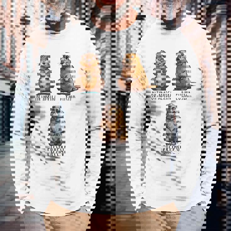 異なるタイプのビーバーズ品種コレクション、かわいいビーバーが大好き。 長袖tシャツ 長袖Tシャツ 高齢者への贈り物