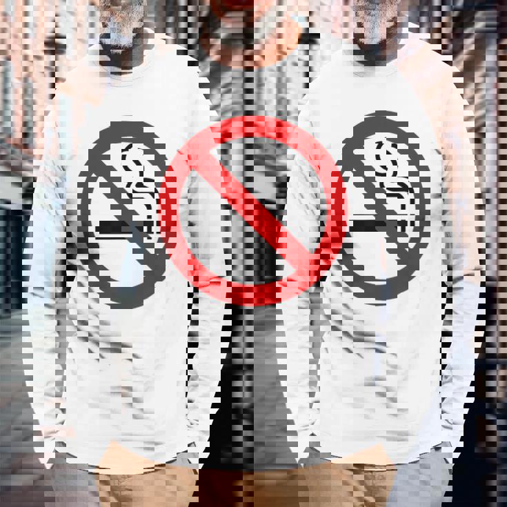 禁煙シンボル ノベルティ 禁煙サイン 長袖Tシャツ 高齢者への贈り物