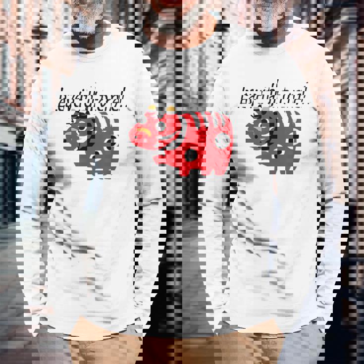 私に任せなさいっ！！ 赤べこ 疫病退散 お守り 郷土玩具 福島県 メンズ レディース キッズ 長袖Tシャツ 高齢者への贈り物