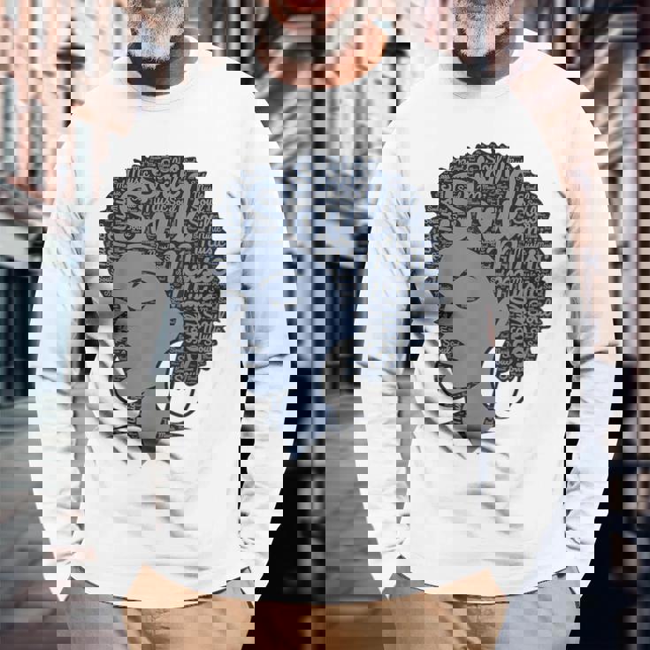 私は70年代80年代のファンクソウルミュージックが大好きです 長袖Tシャツ 高齢者への贈り物