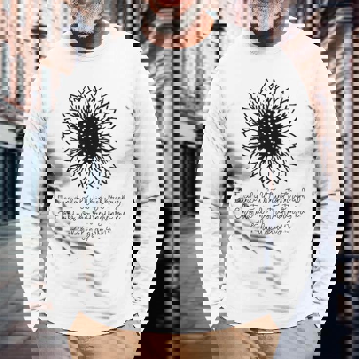 私は何でもできる 長袖Tシャツ 高齢者への贈り物