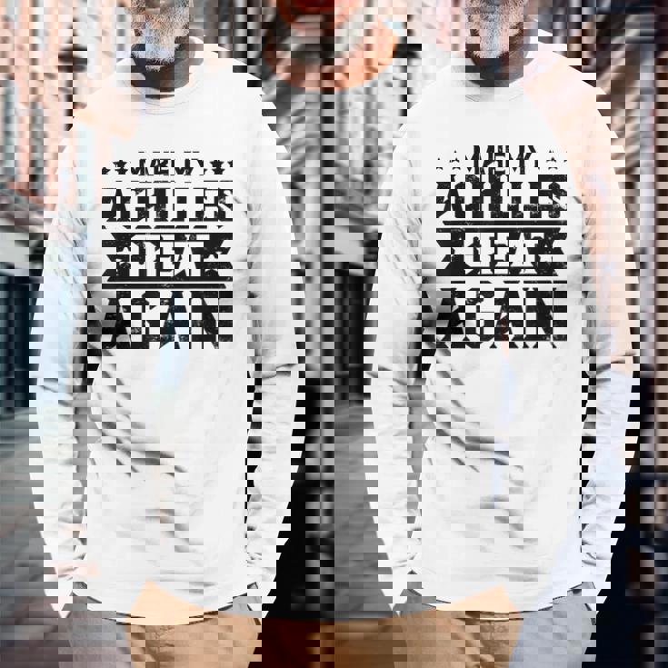 素晴らしいアキレス腱膝アパレル 長袖Tシャツ 高齢者への贈り物