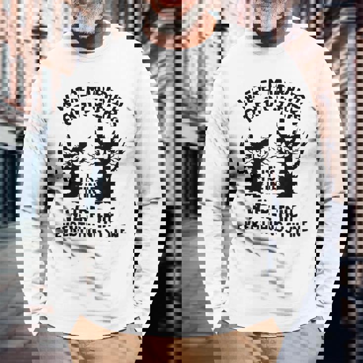 結婚10周年記念日 結婚10年目 いい猫 面白い 長袖Tシャツ 高齢者への贈り物