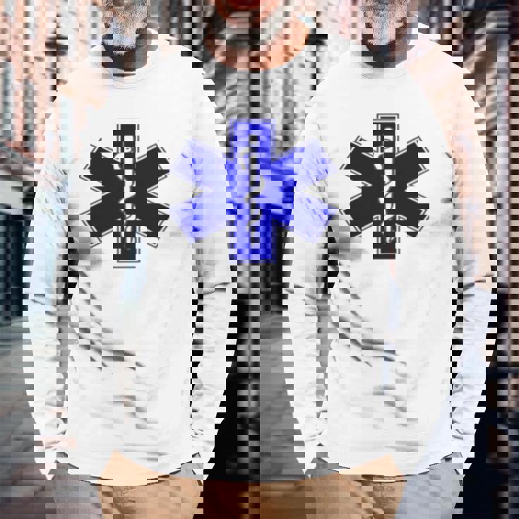 緊急医療レスポンダー Ems Emt 長袖tシャツ 長袖Tシャツ 高齢者への贈り物