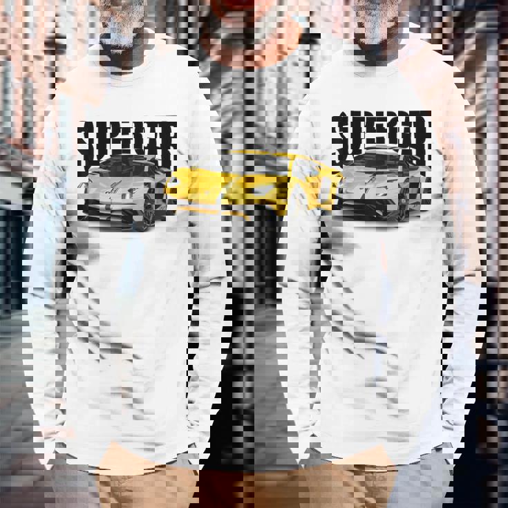 美しいエキゾチックなスーtシャツ、スポーツカー愛好家に最適。 長袖Tシャツ 高齢者への贈り物