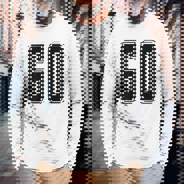 背番号 60 チーム短大スポーツ背番号付きユニフォーム 長袖Tシャツ 高齢者への贈り物