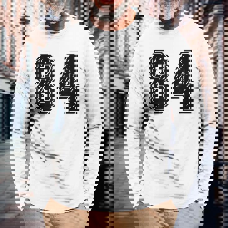 背番号 84 チーム短大スポーツ背番号付きユニフォーム 長袖Tシャツ 高齢者への贈り物