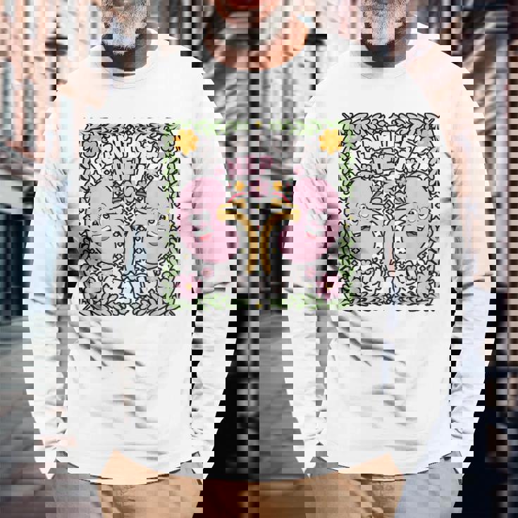 腎臓 看護師 医学 腎臓 看護 登録看護師 長袖Tシャツ 高齢者への贈り物